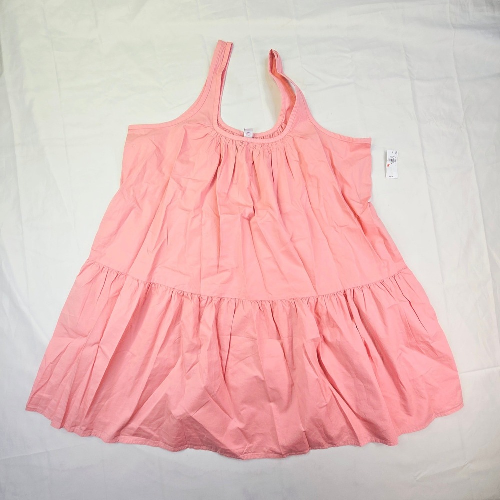 Old Navy Tiered Mini Dress Women's Size XL Pink Sleeveless Scoop Neck Ruffle Hem
